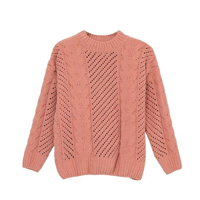 Jacquard Vintage -neulepusero naisten pyöreäpääntietä